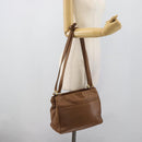 LOEWE Shoulder Bag Leather Brown Gold Auth 192193-25
