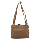 LOEWE Shoulder Bag Leather Brown Gold Auth 192193-2