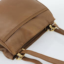 LOEWE Shoulder Bag Leather Brown Gold Auth 192193-6