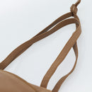 LOEWE Shoulder Bag Leather Brown Gold Auth 192193-14