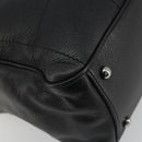CHANEL Choco Bar Boston Bag Caviar Skin Black Silver CC Auth 192194SAM-13