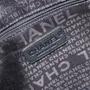 CHANEL Choco Bar Boston Bag Caviar Skin Black Silver CC Auth 192194SAM-17