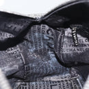 CHANEL Choco Bar Boston Bag Caviar Skin Black Silver CC Auth 192194SAM-20