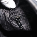 CHANEL Choco Bar Boston Bag Caviar Skin Black Silver CC Auth 192194SAM-21