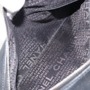 CHANEL Choco Bar Boston Bag Caviar Skin Black Silver CC Auth 192194SAM-22