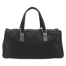 CHANEL Choco Bar Boston Bag Caviar Skin Black Silver CC Auth 192194SAM-3