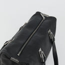 CHANEL Choco Bar Boston Bag Caviar Skin Black Silver CC Auth 192194SAM-6