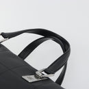 CHANEL Choco Bar Boston Bag Caviar Skin Black Silver CC Auth 192194SAM-8