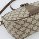 GUCCI GG Supreme Web Sherry Line Bag PVC Beige Gold 89 02 032 Auth 192195-15