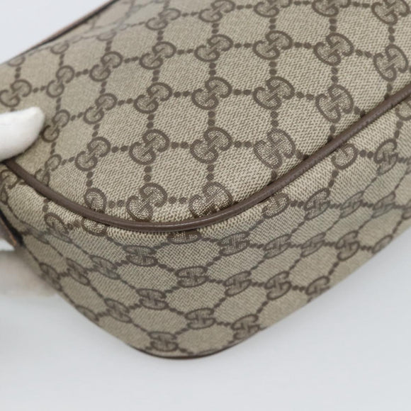 GUCCI GG Supreme Web Sherry Line Bag PVC Beige Gold 89 02 032 Auth 192195