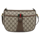 GUCCI GG Supreme Web Sherry Line Bag PVC Beige Gold 89 02 032 Auth 192195-13