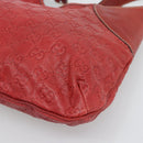 GUCCI GG Canvas Guccissima Trophy Bag Leather Red Gold 189829 Auth 192196V-10