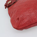 GUCCI GG Canvas Guccissima Trophy Bag Leather Red Gold 189829 Auth 192196V-11