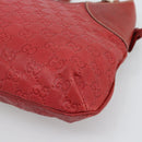 GUCCI GG Canvas Guccissima Trophy Bag Leather Red Gold 189829 Auth 192196V-12