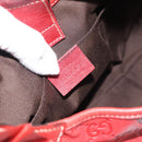 GUCCI GG Canvas Guccissima Trophy Bag Leather Red Gold 189829 Auth 192196V-14