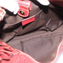 GUCCI GG Canvas Guccissima Trophy Bag Leather Red Gold 189829 Auth 192196V-15