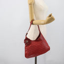 GUCCI GG Canvas Guccissima Trophy Bag Leather Red Gold 189829 Auth 192196V-20