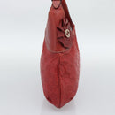 GUCCI GG Canvas Guccissima Trophy Bag Leather Red Gold 189829 Auth 192196V-4