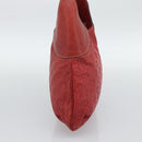 GUCCI GG Canvas Guccissima Trophy Bag Leather Red Gold 189829 Auth 192196V-5