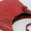 GUCCI GG Canvas Guccissima Trophy Bag Leather Red Gold 189829 Auth 192196V-6