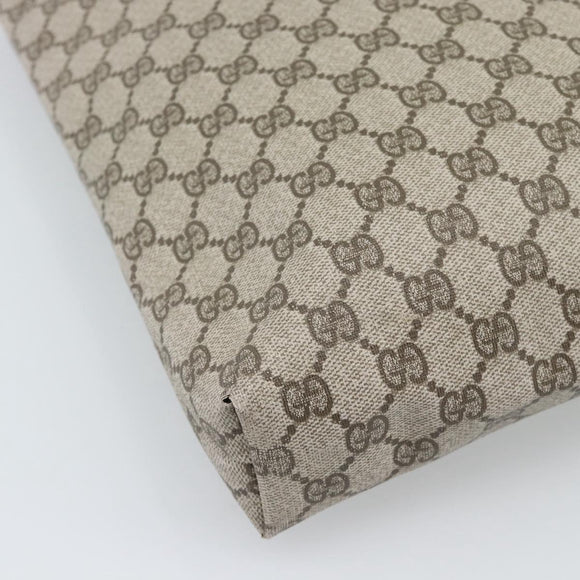 GUCCI GG Supreme Web Sherry Line Tote Bag PVC Beige Gold Auth 192197