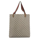 GUCCI GG Supreme Web Sherry Line Tote Bag PVC Beige Gold Auth 192197-2