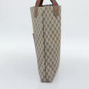GUCCI GG Supreme Web Sherry Line Tote Bag PVC Beige Gold Auth 192197-4