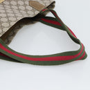 GUCCI GG Supreme Web Sherry Line Tote Bag PVC Beige Gold Auth 192197-7
