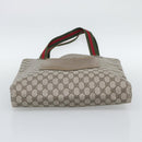 GUCCI GG Supreme Web Sherry Line Tote Bag PVC Beige Gold Auth 192197-5