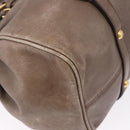 Miu Miu Hand Bag Leather 2way Beige Gold Auth 192198V-8