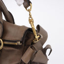 Miu Miu Hand Bag Leather 2way Beige Gold Auth 192198V-19