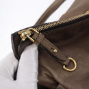 Miu Miu Hand Bag Leather 2way Beige Gold Auth 192198V-9