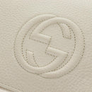 GUCCI Soho Chain Bag Leather Outlet White Gold 598211 493075 Auth 192199V-21
