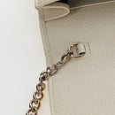 GUCCI Soho Chain Bag Leather Outlet White Gold 598211 493075 Auth 192199V-24
