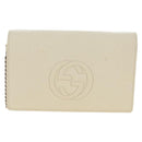 GUCCI Soho Chain Bag Leather Outlet White Gold 598211 493075 Auth 192199V-13