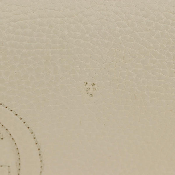 GUCCI Soho Chain Bag Leather Outlet White Gold 598211 493075 Auth 192199V