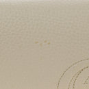 GUCCI Soho Chain Bag Leather Outlet White Gold 598211 493075 Auth 192199V-3