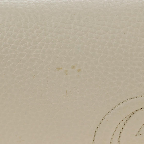 GUCCI Soho Chain Bag Leather Outlet White Gold 598211 493075 Auth 192199V