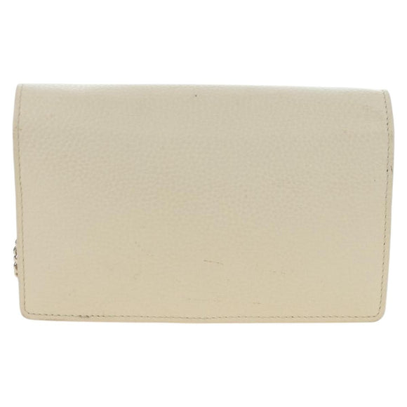 GUCCI Soho Chain Bag Leather Outlet White Gold 598211 493075 Auth 192199V
