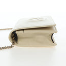 GUCCI Soho Chain Bag Leather Outlet White Gold 598211 493075 Auth 192199V-6