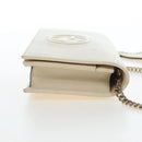 GUCCI Soho Chain Bag Leather Outlet White Gold 598211 493075 Auth 192199V-7