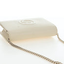 GUCCI Soho Chain Bag Leather Outlet White Gold 598211 493075 Auth 192199V-14