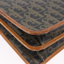 Christian Dior Trotter Canvas Hand Bag PVC 2way Navy Gold Auth 192200-14