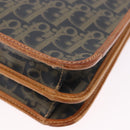 Christian Dior Trotter Canvas Hand Bag PVC 2way Navy Gold Auth 192200-15