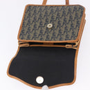 Christian Dior Trotter Canvas Hand Bag PVC 2way Navy Gold Auth 192200-16
