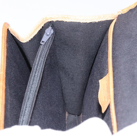 Christian Dior Trotter Canvas Hand Bag PVC 2way Navy Gold Auth 192200