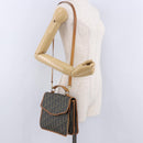 Christian Dior Trotter Canvas Hand Bag PVC 2way Navy Gold Auth 192200-27