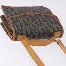 Christian Dior Trotter Canvas Hand Bag PVC 2way Navy Gold Auth 192200-6