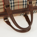 Burberrys Nova Check Boston Bag Canvas Beige Gold Auth 192209-11