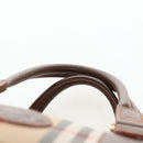 Burberrys Nova Check Boston Bag Canvas Beige Gold Auth 192209-14